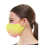 Yellow Fashion stretchable tie dye reusable fabric face mask