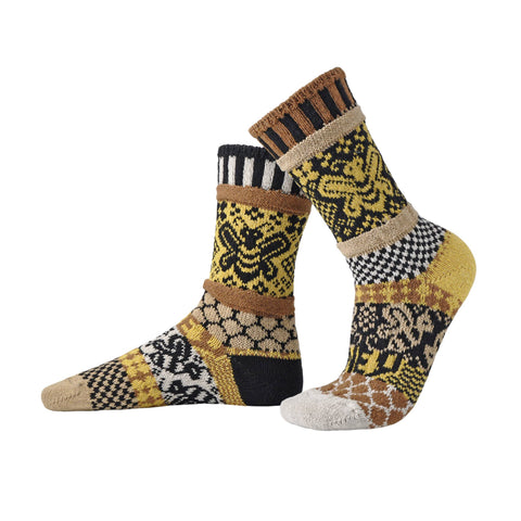 Solmate - Honey Bee Crew Socks: Small (Women 6 - 8 / Men 5 - 7)
