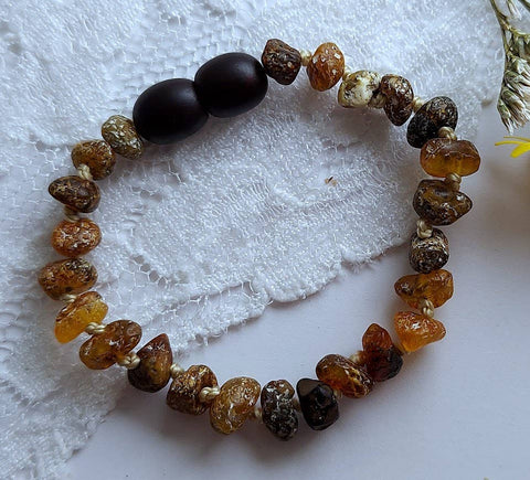 Amber Auksas - Raw Green Baltic Amber Bracelet w/ Tag & Certificate ♥️ GIA: Five inches
