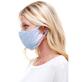Blue Fashion stretchable tie dye reusable fabric face mask