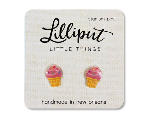 Lilliput Little Things - NEW Ice Cream Cone Earrings