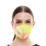 Yellow Fashion stretchable tie dye reusable fabric face mask