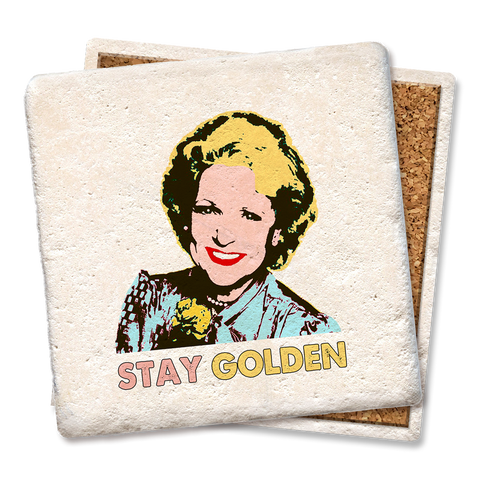 Tipsy Coasters & Gifts - Betty White stay golden coaster