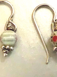 MKD Light Green Bead with Red Centered Flower