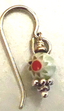 MKD Light Green Bead with Red Centered Flower