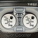 Tipsy Coasters & Gifts - Car Coaster Love and a Dog