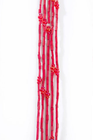 Swahili African Modern - Cherry Red 26" Zulugrass Single Strands from The Leakey Collection (one per purchase)