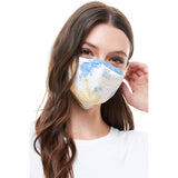 USA made Fashion soft blue pastel tie dye reusable mask