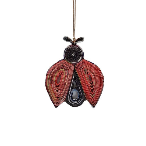 The Upcycled Paper Company - Ladybug Ornament - Recycled Paper