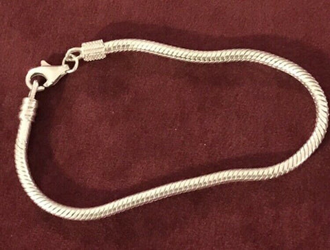 Chamilia Sterling Silver Charm Bracelet W/Lobster Claw Clasp size 6.0
