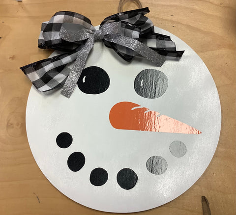 Snowman wooden sign