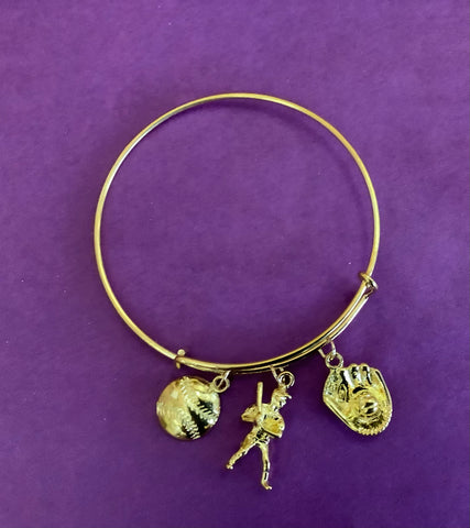 Baseball Themed Gold Bracelet by Rana