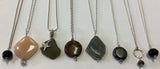 Various stone, sea glass and sterling necklaces Katie