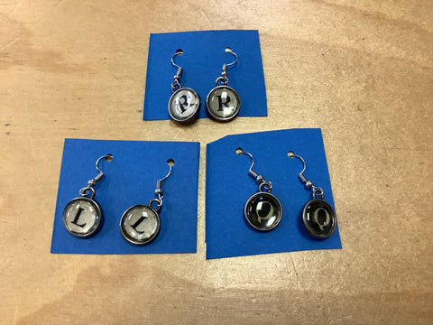 Typewriter key store earrings