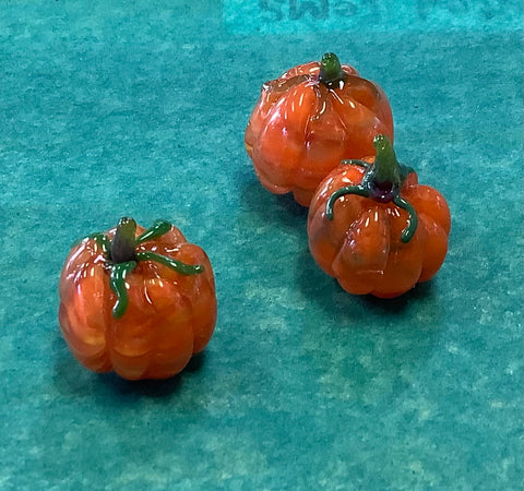 Mini Glass Pumpkins by Cheryl