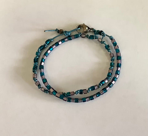 Deb M Double wrap with glass beads