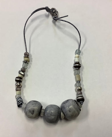 Bone Beads, glass beads and wood beads by Deb