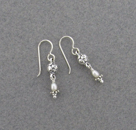 MKD Rosebud Earrings with pearls