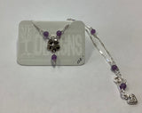 Sterling Silver Flower Necklace with Amethyst by MKD