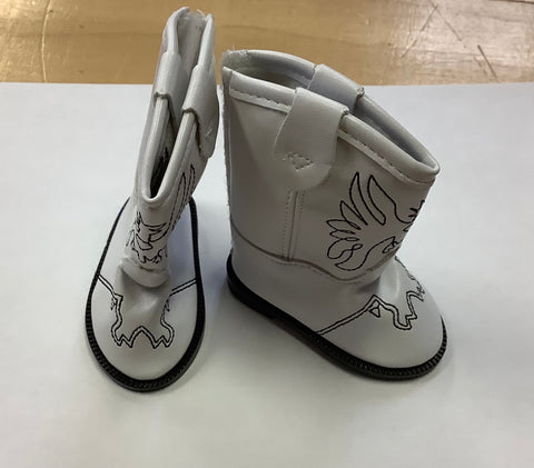 White Cowboy Boots for American girl Doll