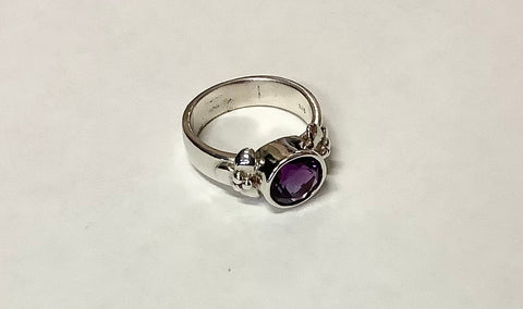 MKD sterling silver and amethyst ring size 6