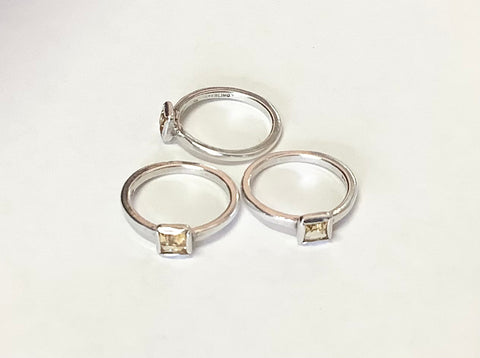 Citrine sterling silver rings