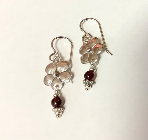 MKD Flower w/ amethyst drop earrings