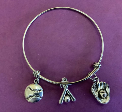 Baseball Themed Bracelet in Silver by Rana