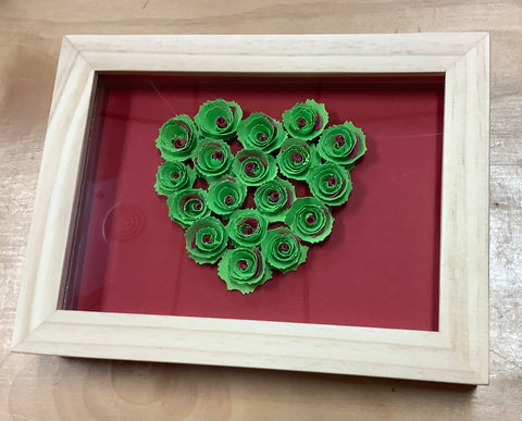 Quill Lime Green flowered heart by Autumn