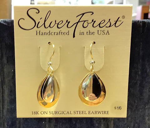 NE-0228. Silver ForestTwo Tone Layered Tears