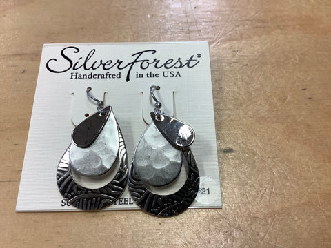 NE-0501 Silver Forest on Surgical Ear Wire
