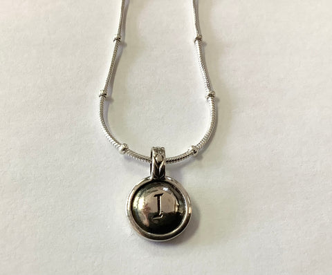 Initial I sterling silver necklace by Mary Kay Donnelly