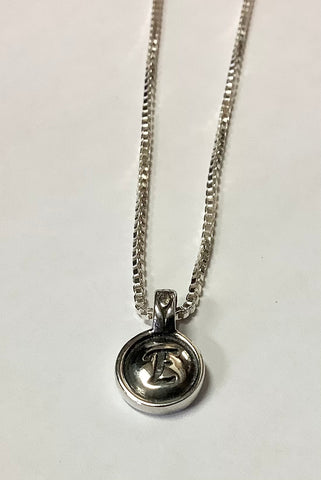Initial E sterling silver pendant