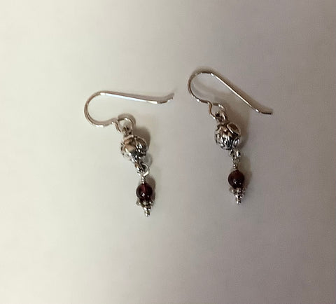 MKD Rosebud w/ amethyst drop earrings