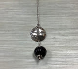 Sterling silver disc with black onyx bead Katie