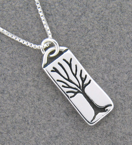 Sterling Silver Rectangular Tree Necklace